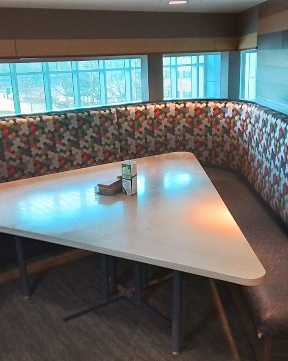 Reupholster restaurant booth Michigan shop